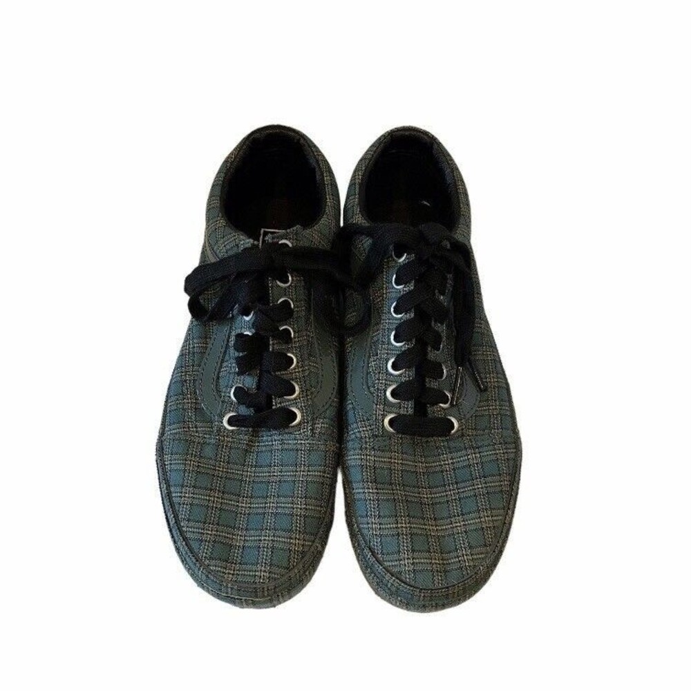 Vans Old‎ Skool Green Tartan Plaid Platform Sneakers Size W 8.5/M 7 #VN0A5KRGDRK
